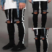 Load image into Gallery viewer, BDLJ 2019 Men Stylish Ripped Jeans Pants Biker Skinny Slim Straight Frayed Denim Trousers Fashion Skinny Jeans Men Clothes AB03