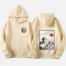 Load image into Gallery viewer, Autumn Japanese Print Men's Hoodies Hooded Streetwear Funny Cat Wave Velvet Hoody Men 2019 Winter Casual Unisex Black Sweatshirt