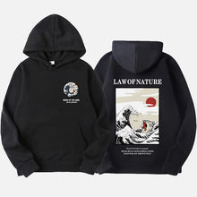 Load image into Gallery viewer, Autumn Japanese Print Men's Hoodies Hooded Streetwear Funny Cat Wave Velvet Hoody Men 2019 Winter Casual Unisex Black Sweatshirt