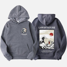 Load image into Gallery viewer, Autumn Japanese Print Men's Hoodies Hooded Streetwear Funny Cat Wave Velvet Hoody Men 2019 Winter Casual Unisex Black Sweatshirt