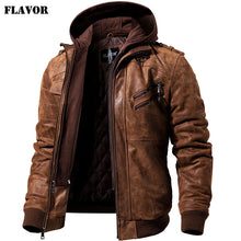Load image into Gallery viewer, Jacket Men Motorcycle Removable Hood winter