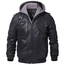 Load image into Gallery viewer, Jacket Men Motorcycle Removable Hood winter