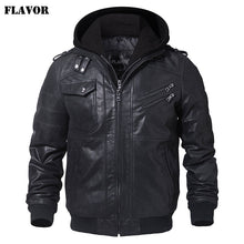 Load image into Gallery viewer, Jacket Men Motorcycle Removable Hood winter