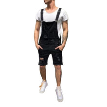 Load image into Gallery viewer, 2019 Oversize Fashion Men's Ripped Jeans Jumpsuits Shorts Summer Hi Street Distressed Denim Bib Overalls For Man Suspender Pants
