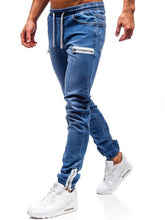 Load image into Gallery viewer, 3 Styles Men Stretchy Skinny Biker Slim Fit Denim Men Multi-pocket zipper pencil Pants men casual jeans fashion Casual Trousers
