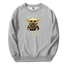 Load image into Gallery viewer, Baby Yoda Sweatshirt Hoodies Men The Mandalorian Pullover Fleece Streetwear Crewneck Feed Me And Tell Me I'm Pretty Sweatshirts
