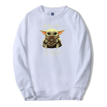 Load image into Gallery viewer, Baby Yoda Sweatshirt Hoodies Men The Mandalorian Pullover Fleece Streetwear Crewneck Feed Me And Tell Me I'm Pretty Sweatshirts
