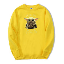 Load image into Gallery viewer, Baby Yoda Sweatshirt Hoodies Men The Mandalorian Pullover Fleece Streetwear Crewneck Feed Me And Tell Me I'm Pretty Sweatshirts
