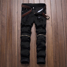 Load image into Gallery viewer, autumn men Casual , Man black red white jeans trousers
