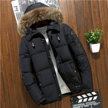 Load image into Gallery viewer, Brand Russia Winter Jacket Men White Duck Down Parkas Jacket Thick Warm Snow Parkas hombre Hooded Warm Overcoat Windbreaker
