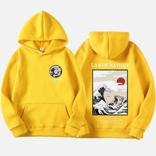 Load image into Gallery viewer, Autumn Japanese Print Men's Hoodies Hooded Streetwear Funny Cat Wave Velvet Hoody Men 2019 Winter Casual Unisex Black Sweatshirt
