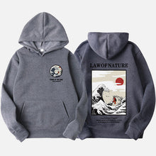 Load image into Gallery viewer, Autumn Japanese Print Men's Hoodies Hooded Streetwear Funny Cat Wave Velvet Hoody Men 2019 Winter Casual Unisex Black Sweatshirt
