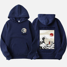 Load image into Gallery viewer, Autumn Japanese Print Men's Hoodies Hooded Streetwear Funny Cat Wave Velvet Hoody Men 2019 Winter Casual Unisex Black Sweatshirt
