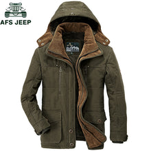 Load image into Gallery viewer, AFS Jeep Thương Hiệu Dày Mùa Đông Parkas Nam Cotton Ấm Nam Plus Kích Thước 5XL 6XL 7XL Giày Đa Năng Bỏ Túi parkas Hombre Invierno
