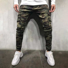 Load image into Gallery viewer, 2019 New Men's Pants Army Green Camouflage Slim Long Pants Patchwork Casual Jeans Men Streetwear Clothes
