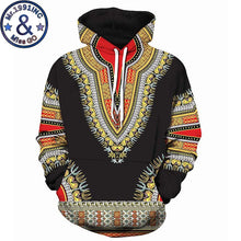 Load image into Gallery viewer, Black 3D Hoodies Sweatshirts Men Women African Dashiki Print Hooded Sweatshirt Men Hip Hop Streetwear Hoodie Tracksuit Male 5XL
