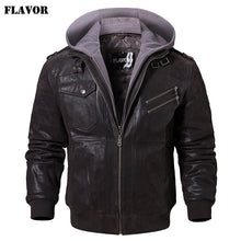 Load image into Gallery viewer, Jacket Men Motorcycle Removable Hood winter
