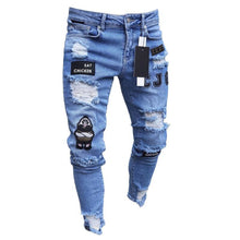 Load image into Gallery viewer, Slim Fit Denim Scratched , Jean

